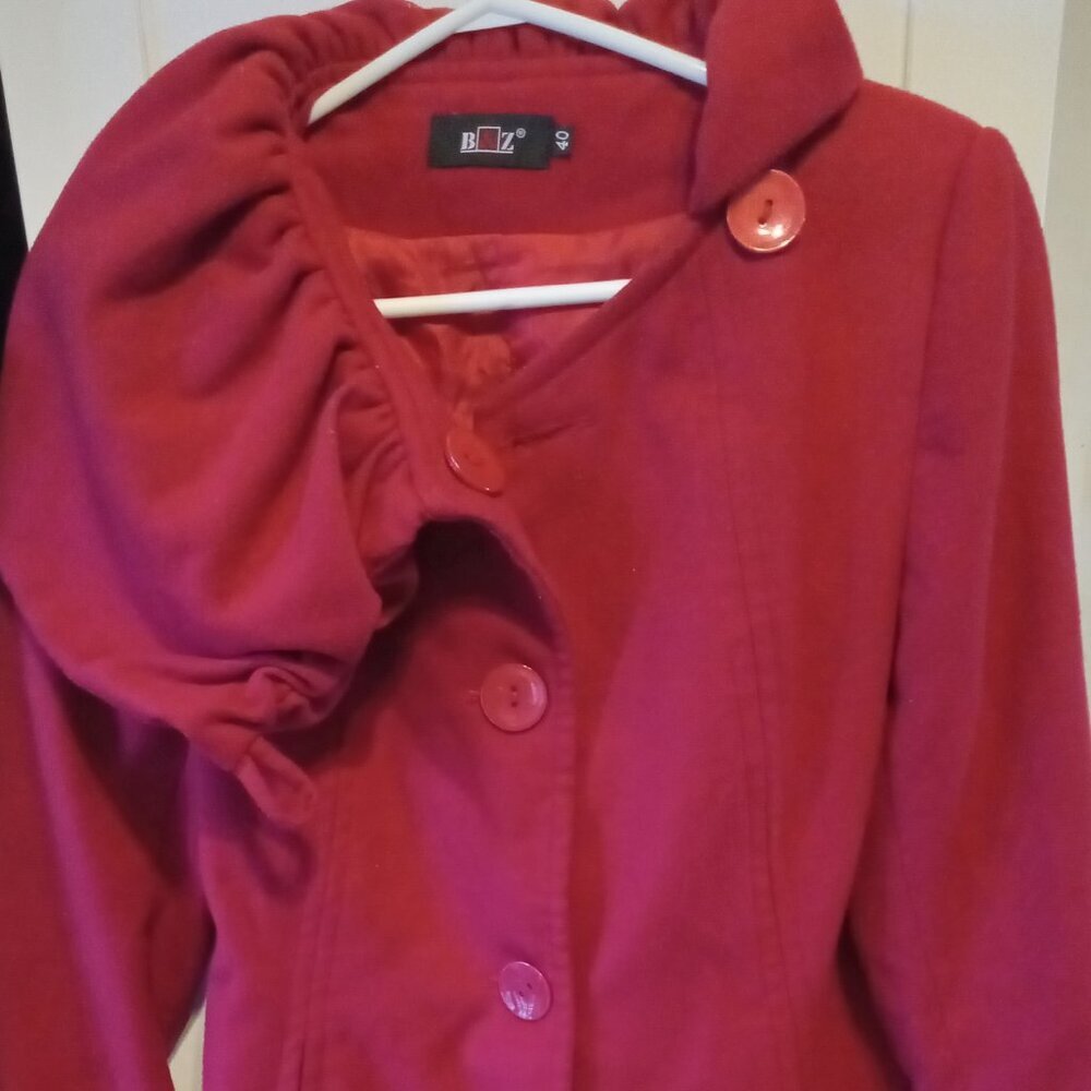 B&Z- European style long red coat size 40 (S)